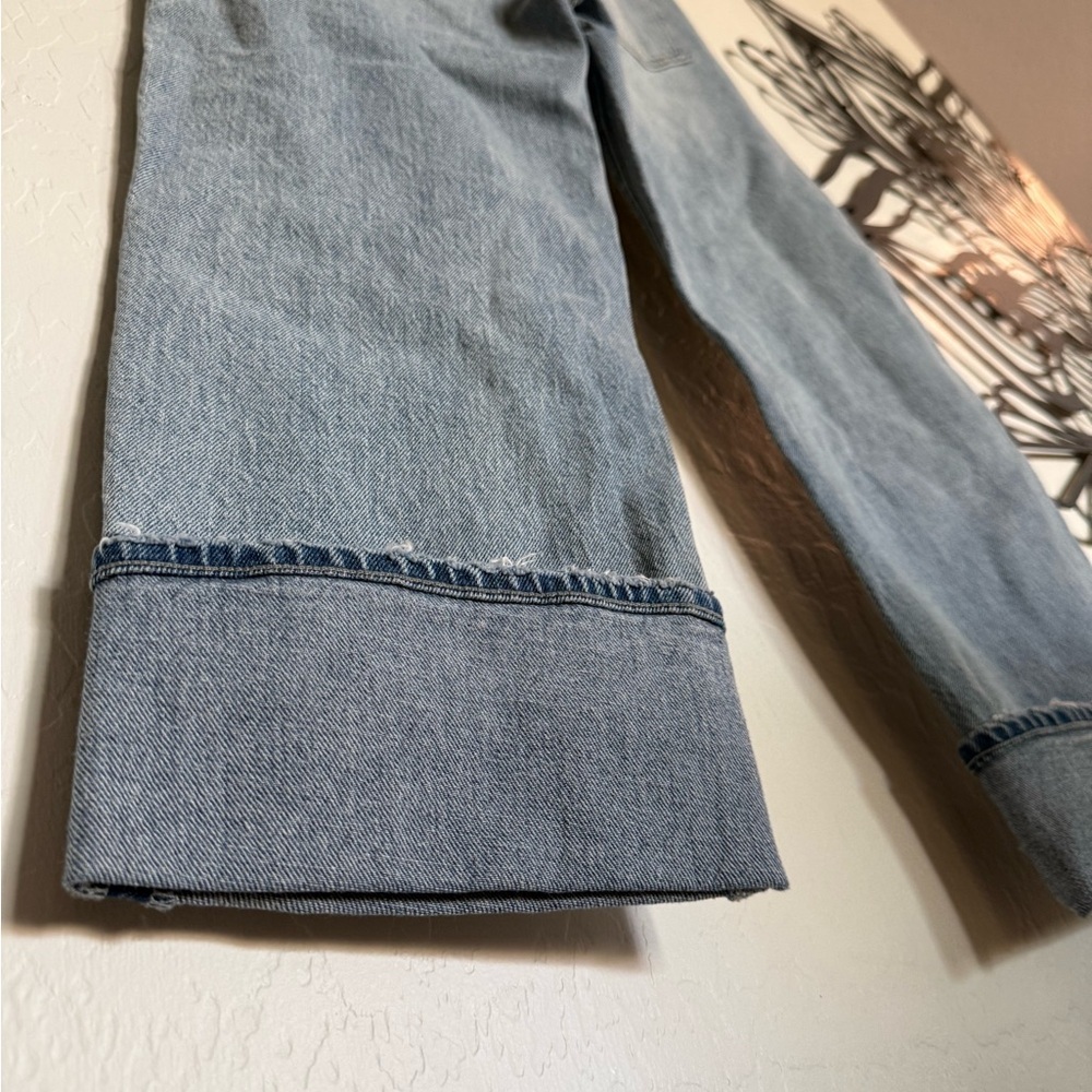 PISTOLA Cassie Light Blue Cuffed Cropped High-Rise Straight Jeans - NEW - 26 - Picture 5 of 6